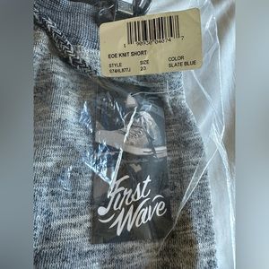 Dillards FirstWave slate blue‎ knit summer shorts